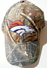 Denver Broncos NFL Team Apparel Hat Cap Camo Adjustable Secure Fabric Fastener