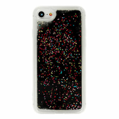 Apple iPhone XR SCHWARZ FUN Case Sternenstaub Hülle Liquid Handy Tasche Glitzer