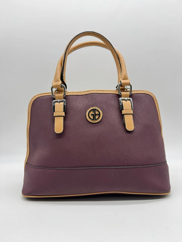 GIANI BERNINI saffiano искусственной кожи купол сумка через плечо сумка - вино / бежевый - Изображение 4 из 4