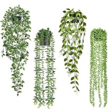 DearHouse 4 Pack Artificial Hanging Plants, Fake Hanging Plant