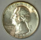 1947 S Washington Silver Quarter 25c Coin Toned Uncirculated San Francisco Mint