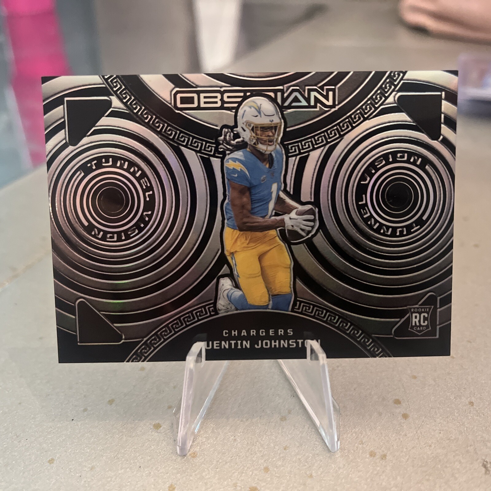 2023 Panini Obsidian QUENTIN JOHNSTON RC #9 Tunnel Vision /135 LA Chargers