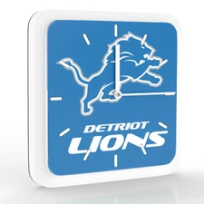New 3 in 1 NFL Detroit Lions Home Office Decor Wall Desk Magnet Clock 6"