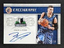 2016-17 Excalibur Calligraphy Autographs Holo Gold Zach LaVine 08/10 JSY # AUTO