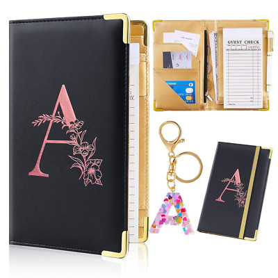 Server Book, Alphabet Server Books for Waitress Leather Waitess Book with Zipper