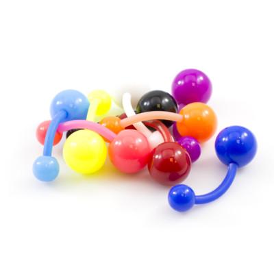 Belly Button Rings Acrylic 14 Gauge 1.6mm Navel Rings Shaft 10mm Pack of 9