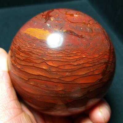 TOP 638G  Natural Polished Wood Grain Stone Agate Sphere Ball Healing A1156