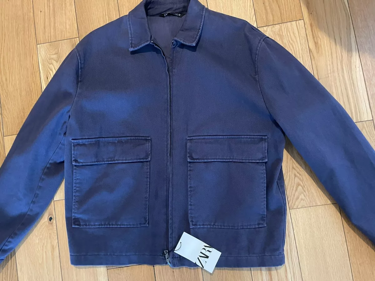 Zara blue jacket mens sale