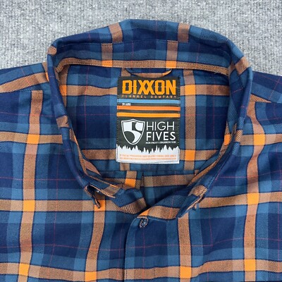 Dixxon Flannel Shirt Mens 3XL High Fives Blue Orange D-Tech NEW 3X Large