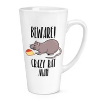 Beware VerrüCkte Ratte Mann 483Ml Groß Latte Becher Tasse - Lustig