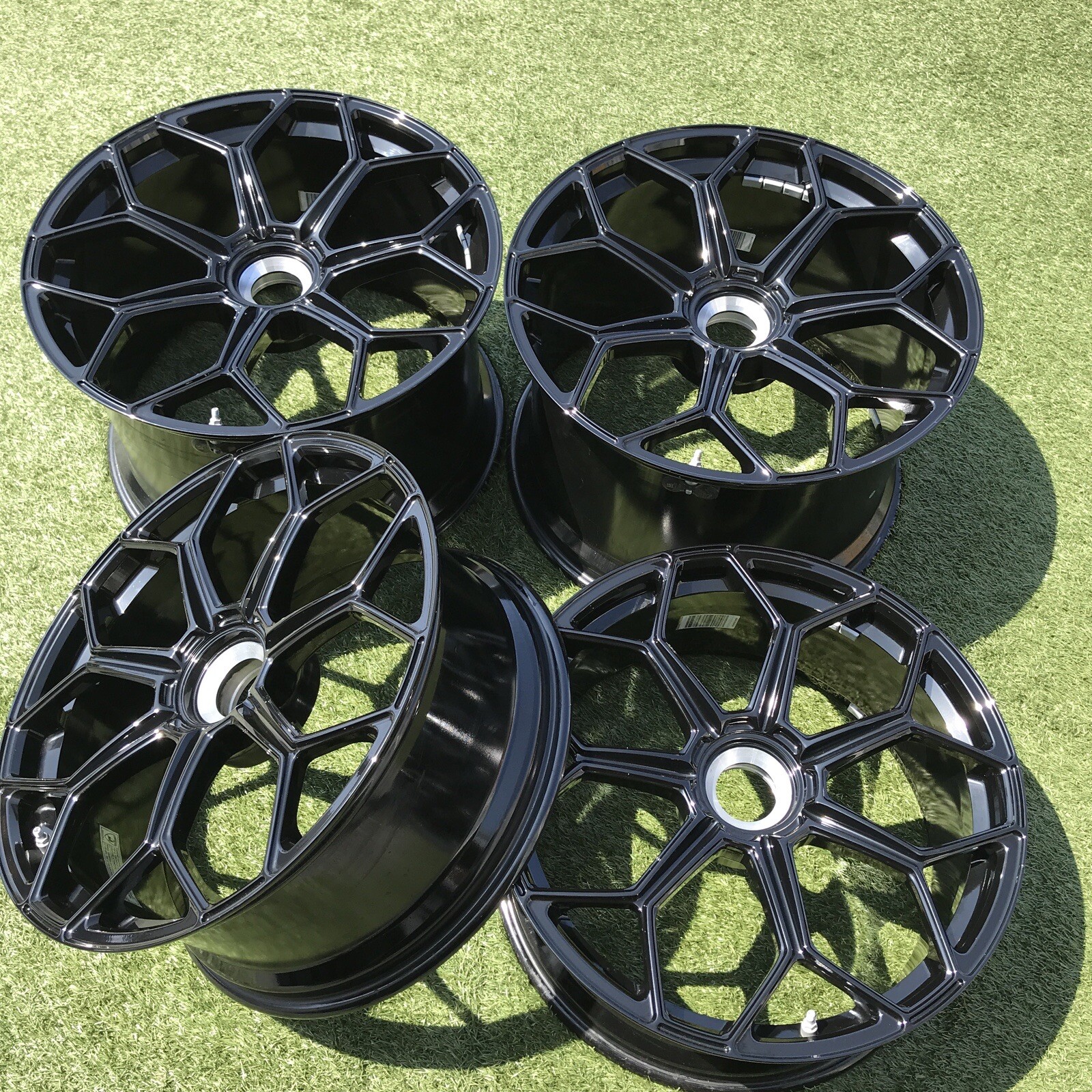 20 21 LAMBORGHINI AVENTADOR SVJ SV WHEELS RIMS SET BLACK NEW COND STOCK SET 4 22