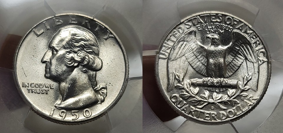 1950-D/S 25C MS64 PCGS