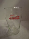 Mini Coca-Cola / Coke Clear Fountain Glass with Red Print Logos 4 ounce Vintage