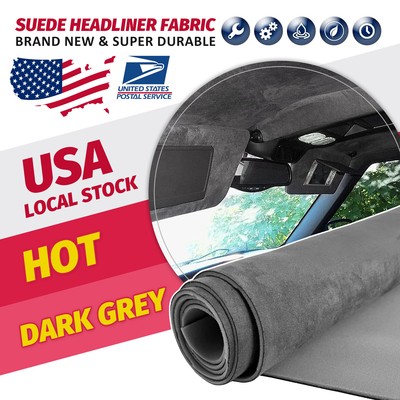 79''x59'' Dark Gray Headliner Fabric Suede Pickup truck ceiling Liner Upholstery