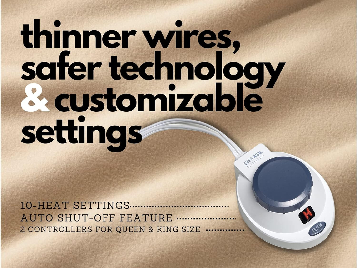 Perfect Fit/SoftHeat MicroFleece Electric Blanket QUEEN Slate Blue