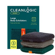 Sport Exfoliating Body Scrubber Large for Athletes Assorted Colors 3 Pack