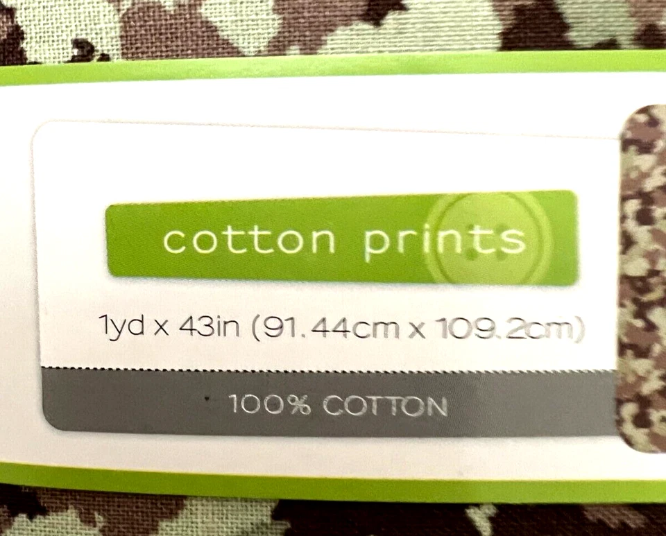 Springs Creative Camouflage 1 Yard Fabric Cut 100% Cotton Print 36" x 44" NEW - Image 3 of 4