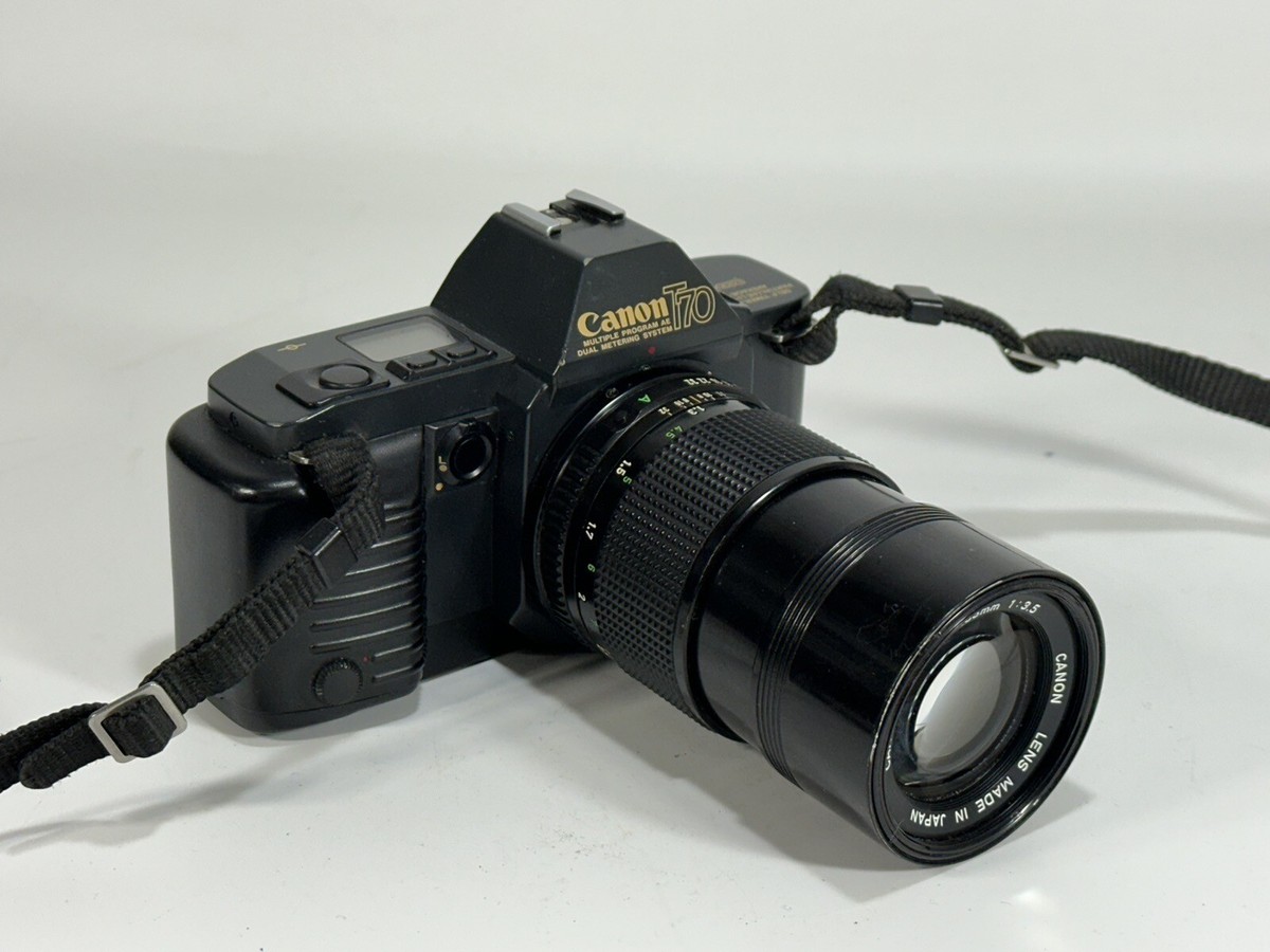 完動品 Canon T70＋FD50mm＆35-70mmレンズセット1085 Canon T70 35mm SLR Film Camera with 50mm lens Kit for sale