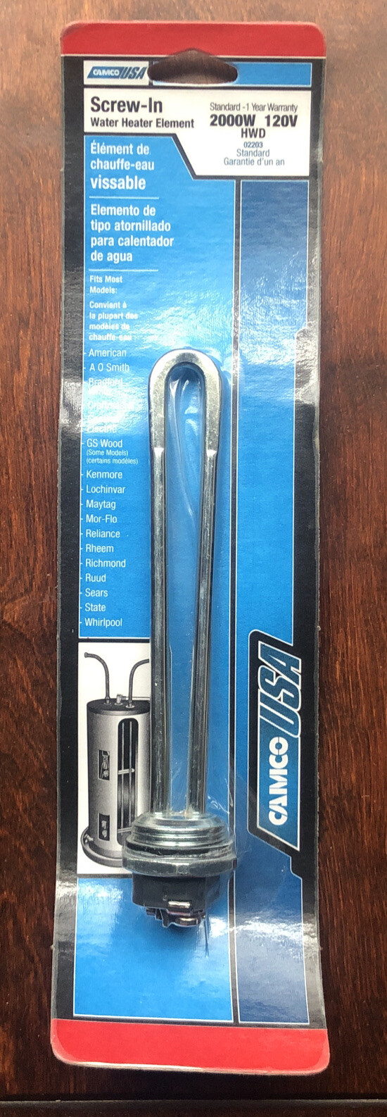 Camco 02202/02203 2000W 120V Screw-In Water Heater Element - High Watt  Density | eBay