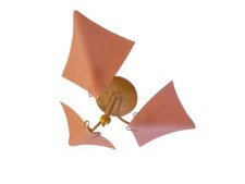 Lampadario plafoniera Vintage 3 Luci in vetro rosa avorio e oro Shabby Chic