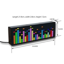 VU Meter Audio Analyzer 21.8*2.8*7.2cm ABS Material Music Spectrum-Indicator