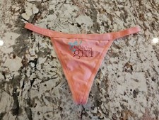 True Vintage Victoria Secret Signature Waistband V String Cotton "Birthday Girl"