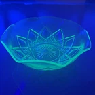 Hazel Atlas Green Depression Glass Diamond Arches Glass 9" Bowl