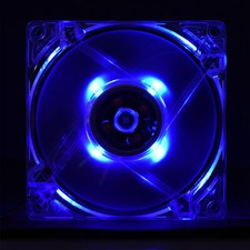 80mm LED Light 12V 4Pin Mute PC Case Cooling Fan Computer Cooler Blue Fit
