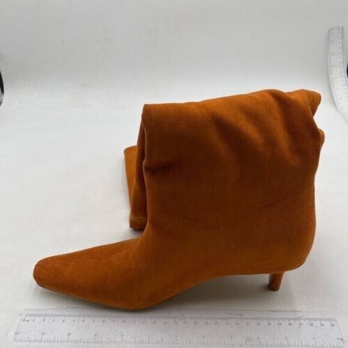 Women Fashion Pointed Toe Low Kitten Heel Over The Knee High Boots Brown Shoes