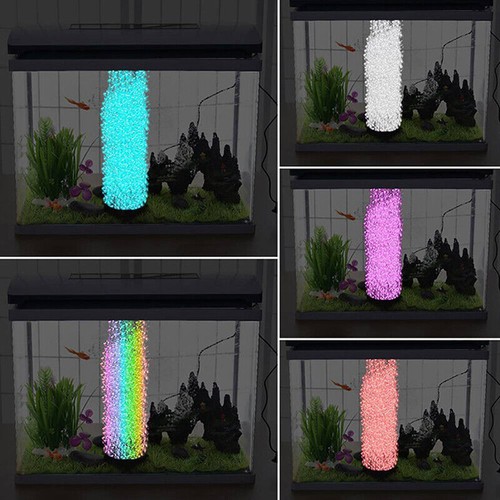 LED Aquarium Light Fish Tank Bubble Pump Auto Color Changing Round Air Stone AF - Picture 7 of 13