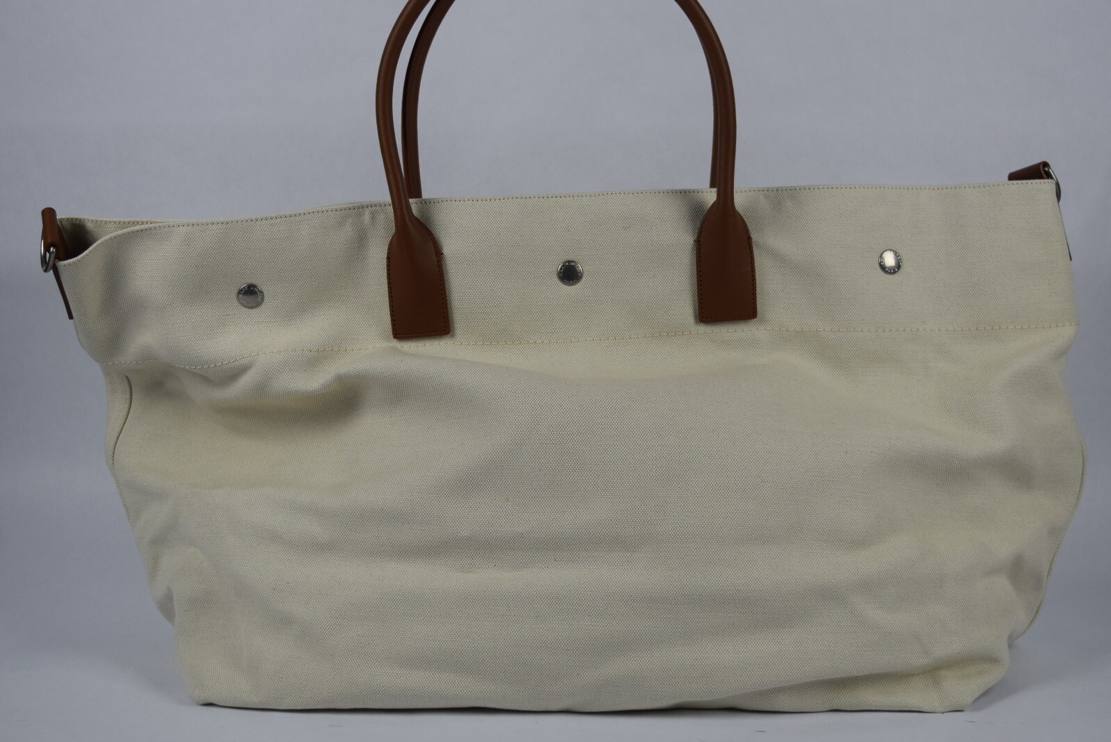 Nuovo con etichetta! Autentica borsa tote YSL Saint Laurent grande Rive Gauche maxi tela panna