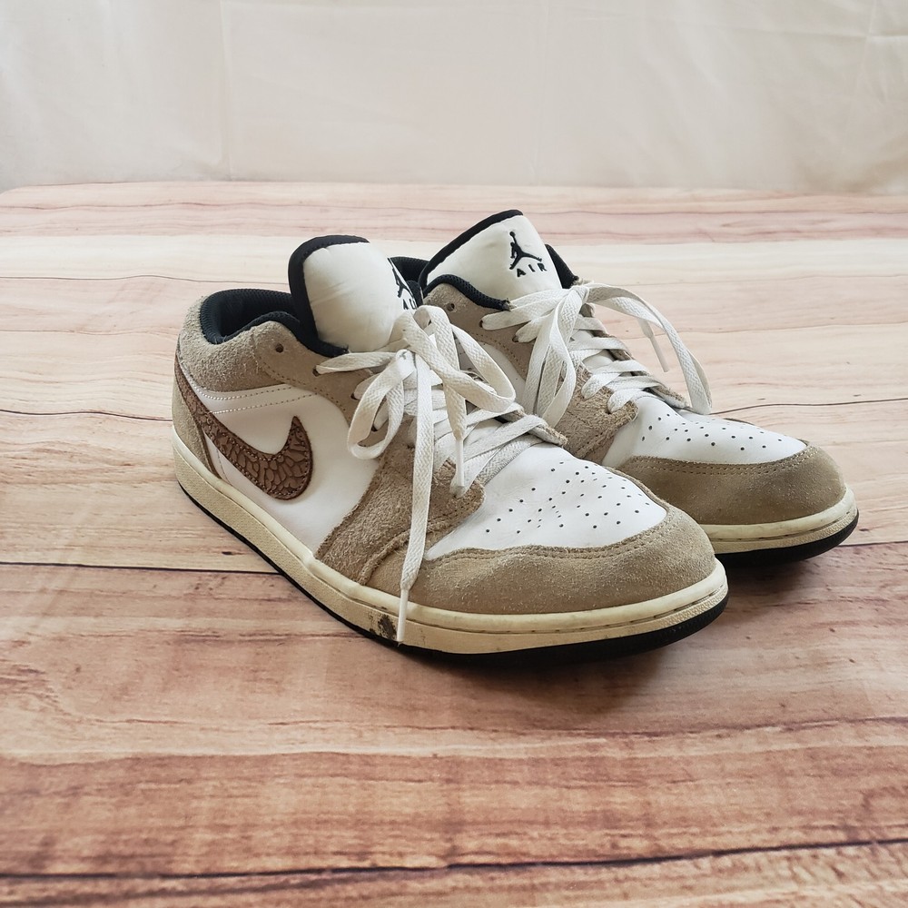 AIR Jordan 1 Shoes Mens 11 Brown SE Elephant Low Sneaker Nike Adult DZ4130-201