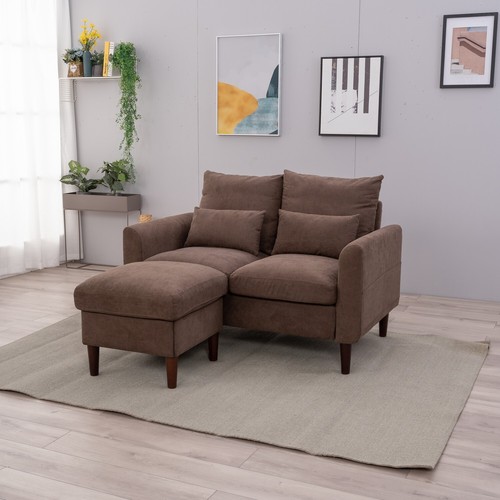 Modern L-Shaped Corner Sofa 2 3 Seater Armchair Couch With Footstool - Picture 246 of 411