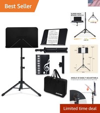 Sheet Music Stand,5 in 1 Dual-Use Folding Sheet Music Stand  Desktop Book St...