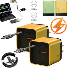 Retractable Type-C Cable With 3 In 1 GaN Charger Scalable 80w Max Fast Charger