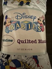 NWT 1984 Toddletime JC Penney Dundee Disney Babies Quilted Blanket Mickey USA