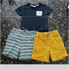 Tommy Bahama Boys Navy TShirt with Yellow and Mint Shorts