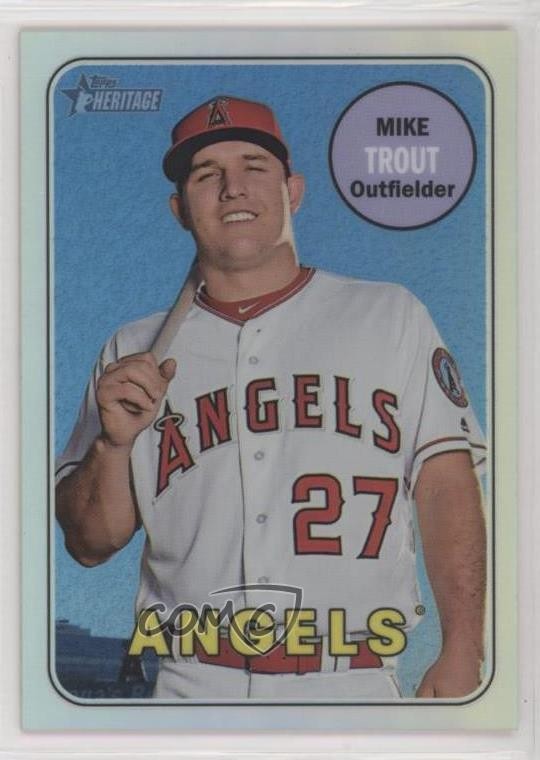 2018 Topps Heritage Chrome Refractor 391/569 Mike Trout #THC-275 3q5