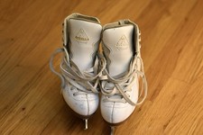 Jackson Excel Youth Figure Skates White Lace-Up, Size 13