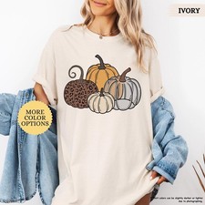 Leopard Pumpkin Sweatshirt,Pumpkin Season Sweater,Thanksgiving Tshirt,Halloween