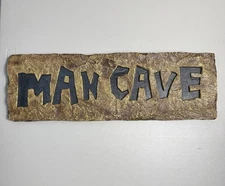 Man Cave Bar Pub Den Faux Carved Stone Wall Sign Resin Plaque