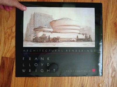Rare Vintage Frank Lloyd Wright Architectural 8 Renderings Print Portfolio