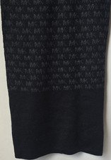 Michael Kors Black Gray Knit Logo Reversible Scarf for
