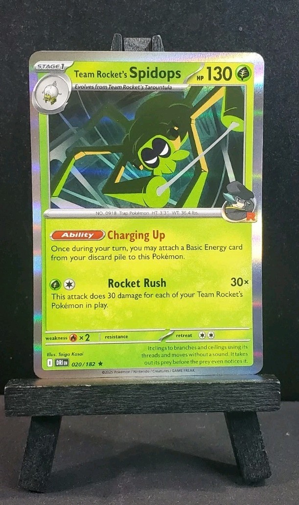 Pokemon TCG Destined Rivals Team Rocket's Spidops 20/182 Rare Holo NM