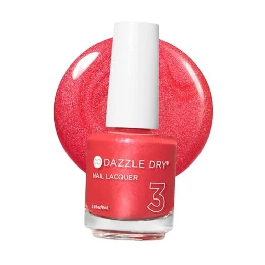 Nail Lacquer Step 3 - Poolside Pink - Deep Coral Pink-Red Semi-Sheer