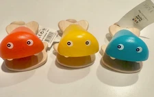 NEW! PlanToys Fish Castanet Wooden Percussion Toy - Pack of 3