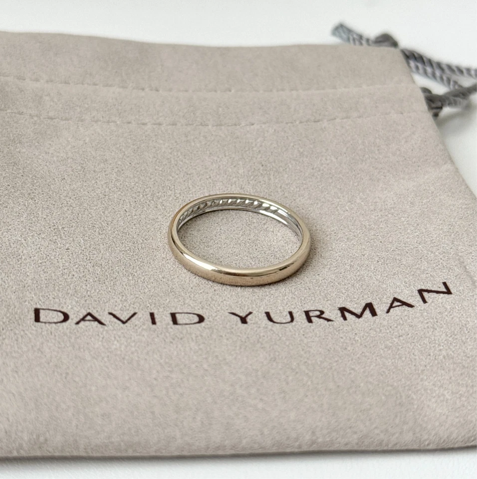 Banda clásica David Yurman de oro blanco de 18 quilates/750 para hombre talla 12,5 EE. UU. Foto 3 de 3