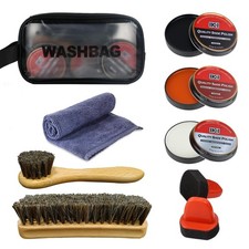 Leather Boot Care Kit - 9 PCS Shoe Polish  Shine Kit with Black Brown Neutra...
