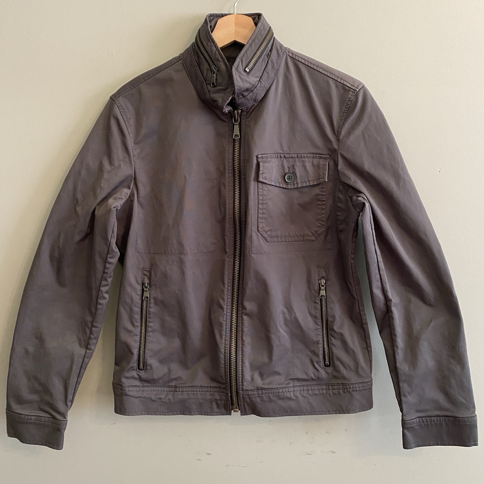 Banana Republic Men’s Small Utility Jacket Gray Zip Front Lightweight
