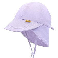 Linen Toddler Sun Hat for Baby Boys Beach Hats Newborn Girls 0-6 Months Purple